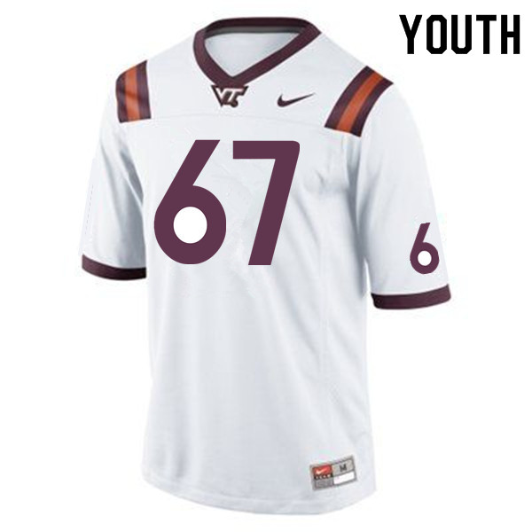 Youth #67 Parker Osterloh Virginia Tech Hokies College Football Jerseys Sale-Maroon - Click Image to Close